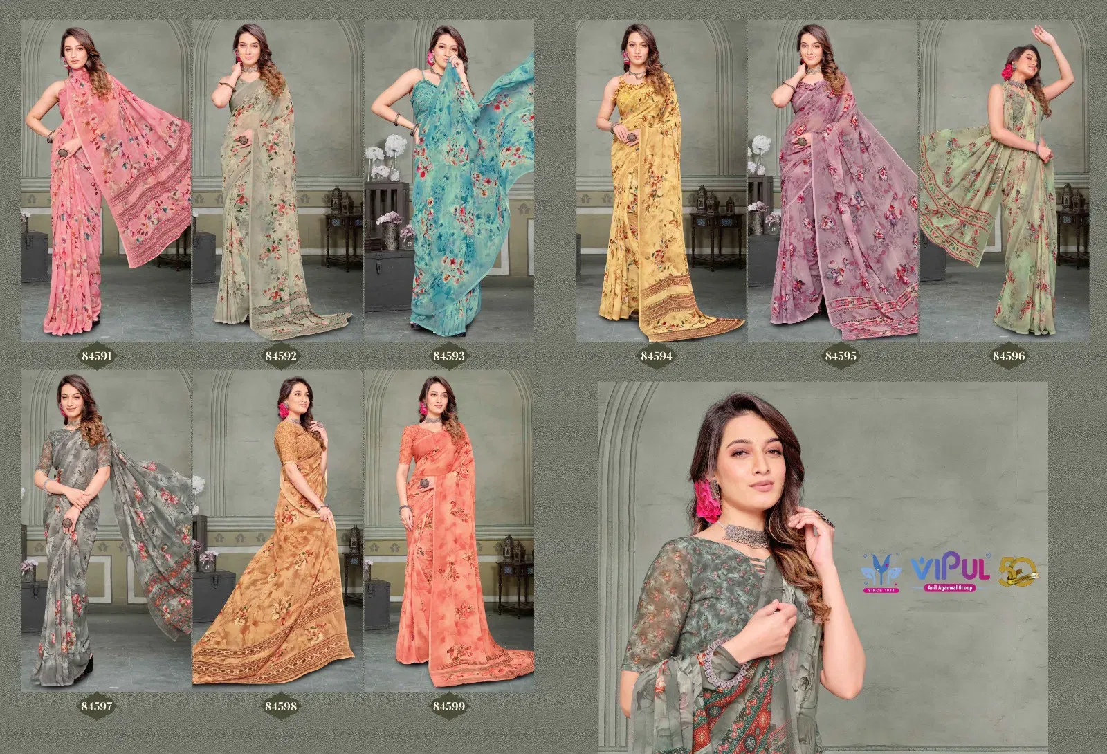 Stylish Vipul Riddhi Vol 10 Georgette Casual Wear Saree Collection Wholesale 2026