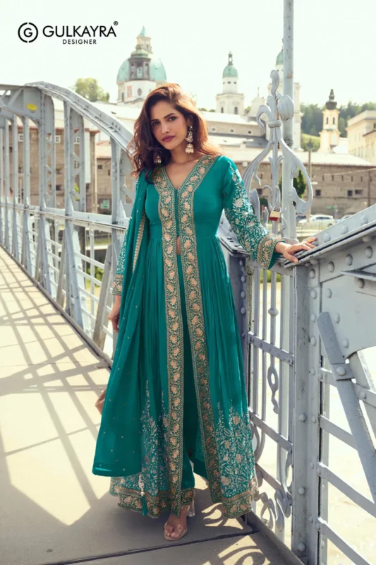 Beautiful Gulkayra Meera Chinon With Embroidery Work Top Bottom And Dupatta Collection Wholesale 2026