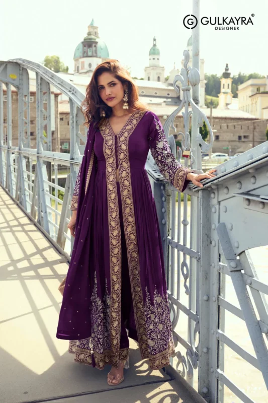 Beautiful Gulkayra Meera Chinon With Embroidery Work Top Bottom And Dupatta Collection Wholesale 2026