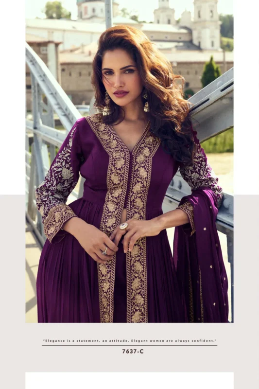 Beautiful Gulkayra Meera Chinon With Embroidery Work Top Bottom And Dupatta Collection Wholesale 2026