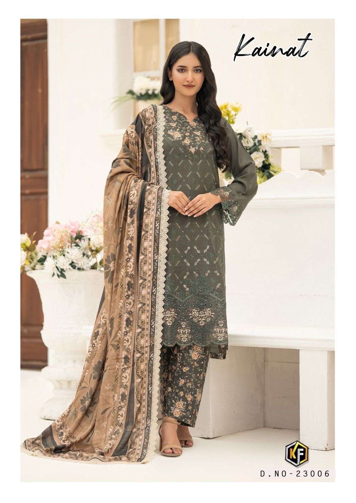 Latest Keval Kainat Vol 23 Cotton Karachi Readymade Kurti Pant And Dupatta Collection Wholesale 2026