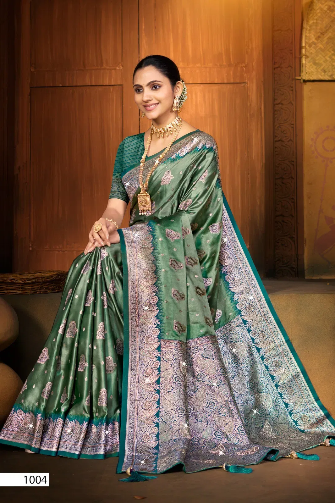 Stylish Saroj Sandalwood Satin Saroski Vol 2 Rich Pallu Silk Saree Collection Wholesale 2026