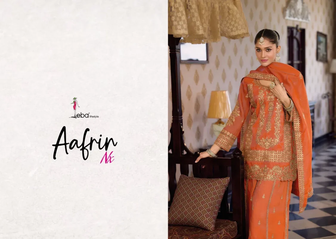 Latest Eba Aafrin Nx Chinon With Embroidery Work Top Bottom And Dupatta Collection Wholesale 2026 2 Latest Eba Aafrin Nx Chinon With Embroidery Work Top Bottom And Dupatta Collection Wholesale 2026