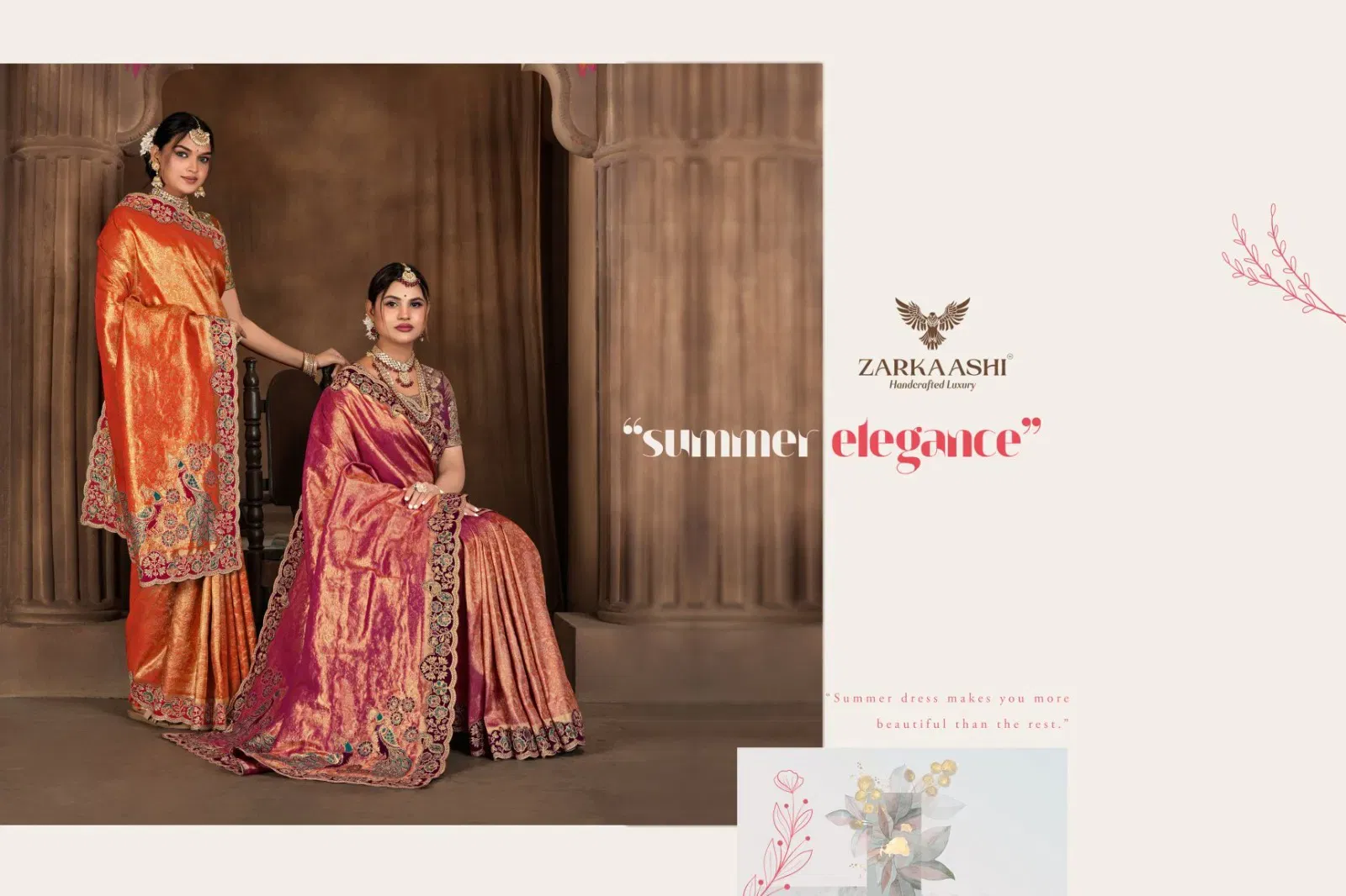 Beautiful Zarkaashi Morpankh Nylone Tissue Traditional Wear Saree Collection Wholesale 2026