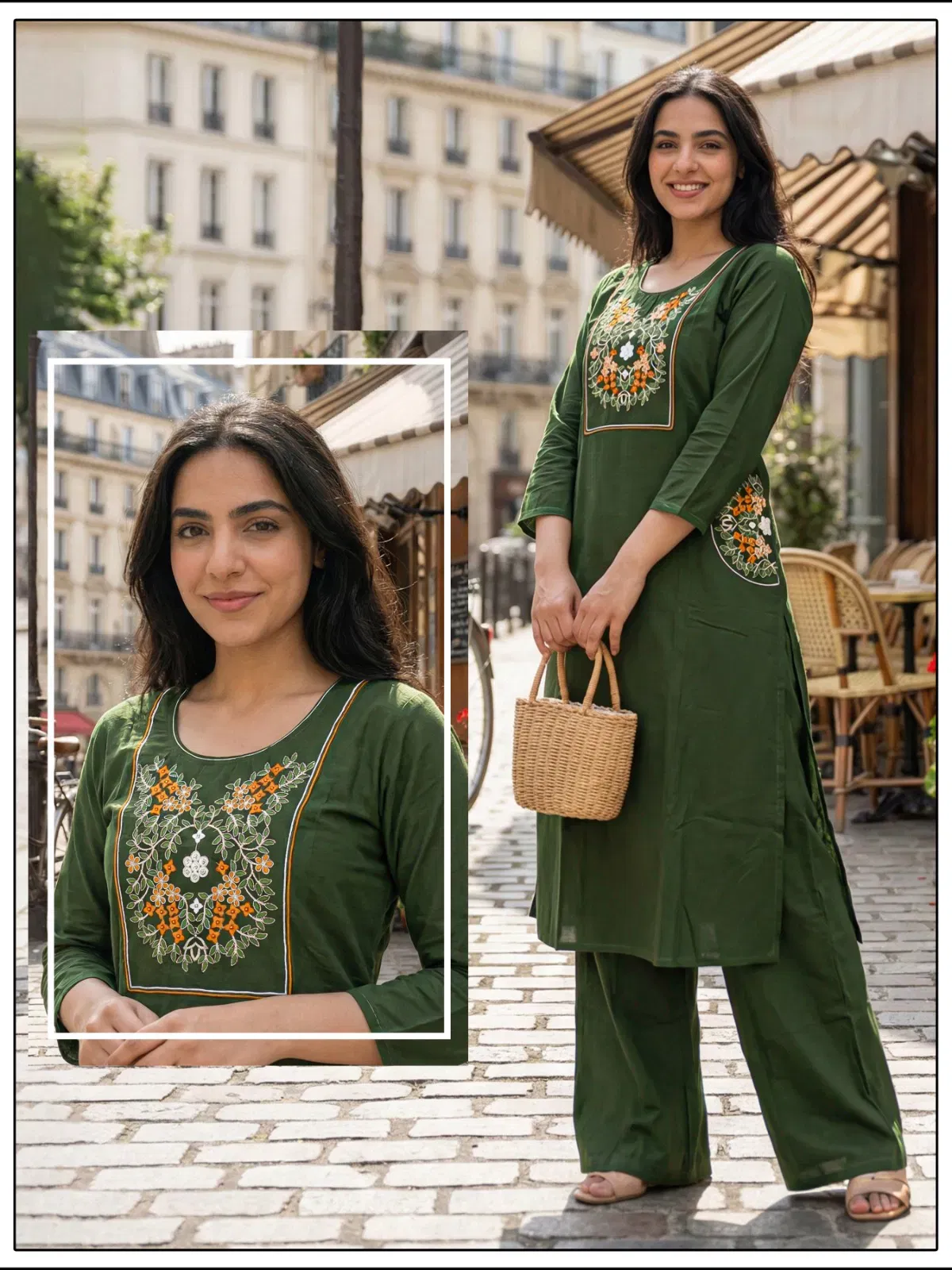 Buy Naisha K 647 Dhabu Cotton With Work Kurti and Pant Collection Wholesale 2026