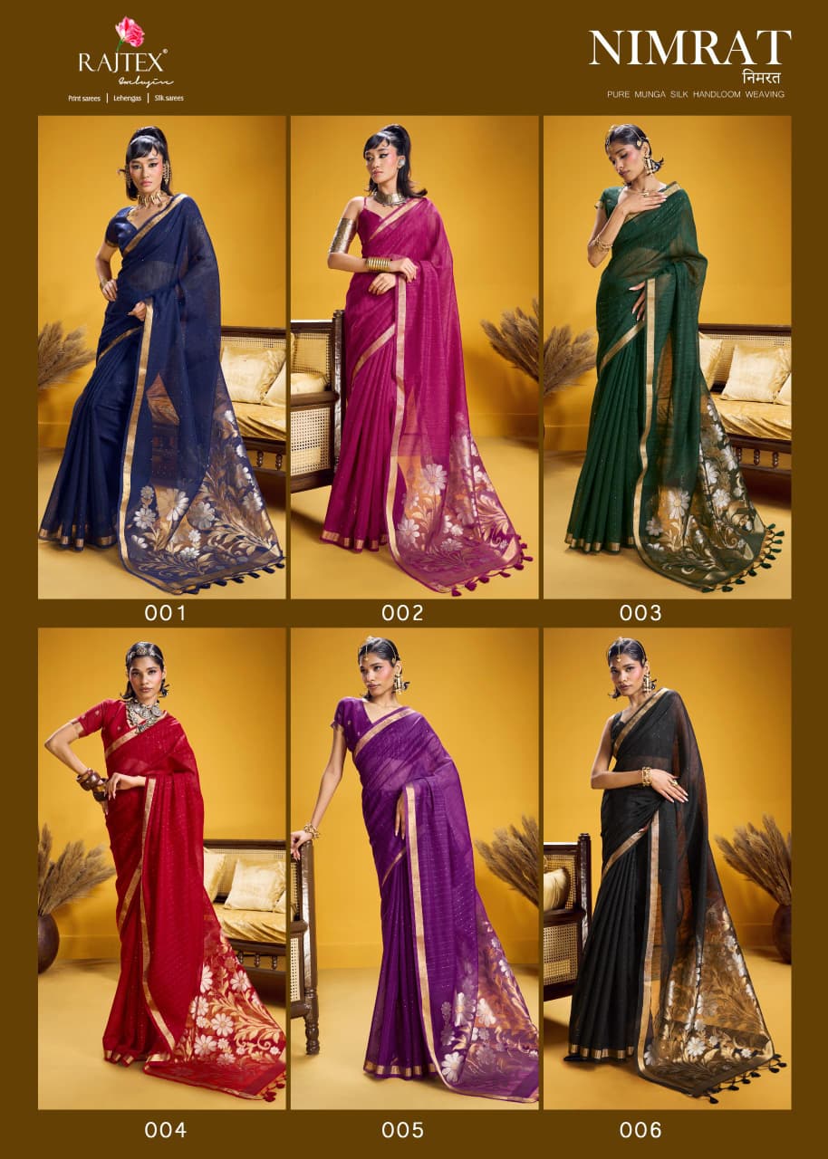Beautiful Rajtex Nimrat Munga SIlk Saree Collection Wholesale 2026