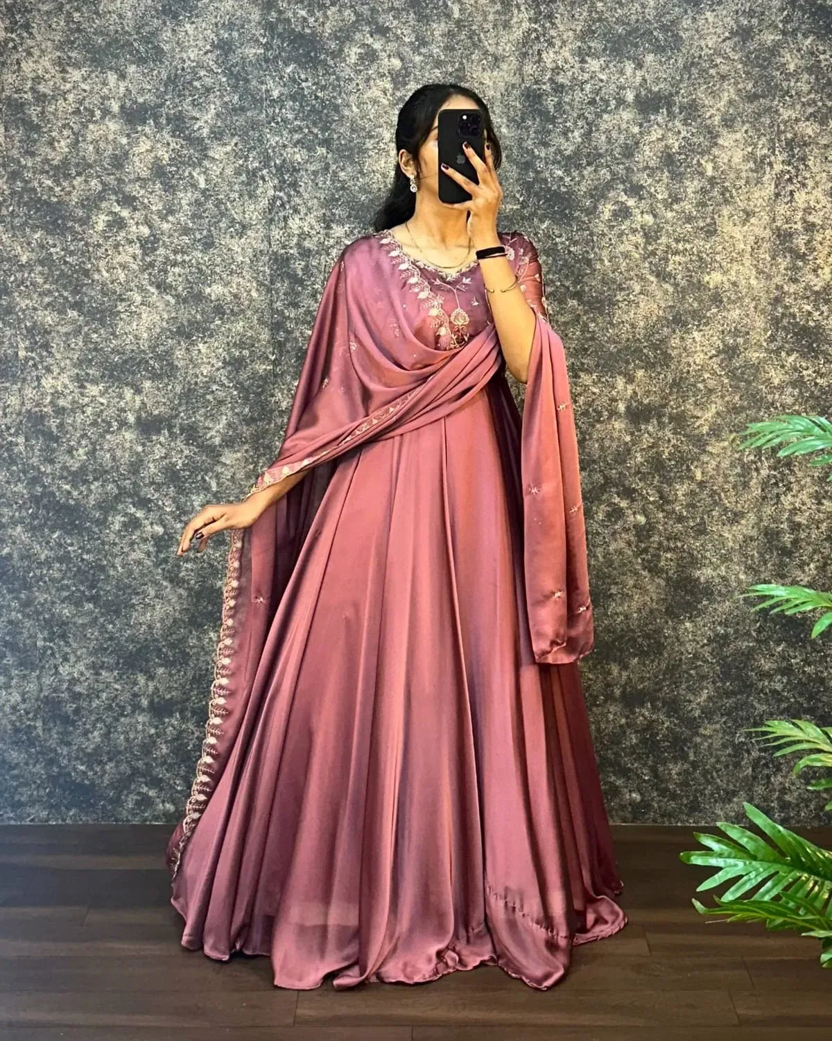 Laisha 01 Vichitra With Embroidery Work Gown And Dupatta Collection Wholesale