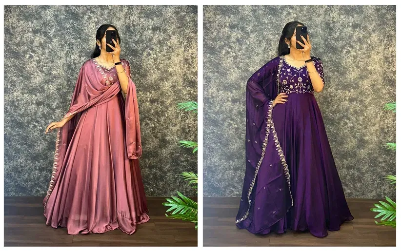 Launching Laisha 01 Vichitra With Embroidery Work Gown And Dupatta Collection Wholesale 2026