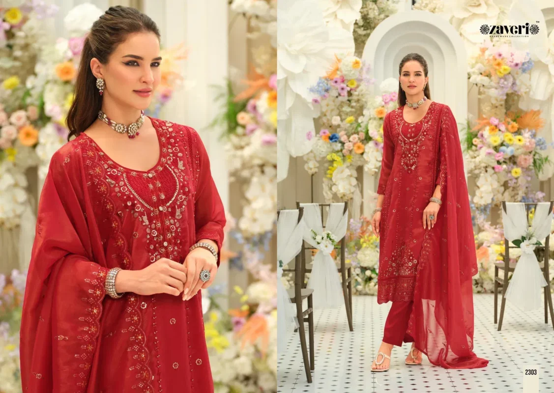 Beautiful Zaveri Aarohi Simar With Embroidery Work Top Bottom And Dupatta Collection Wholesale 2026