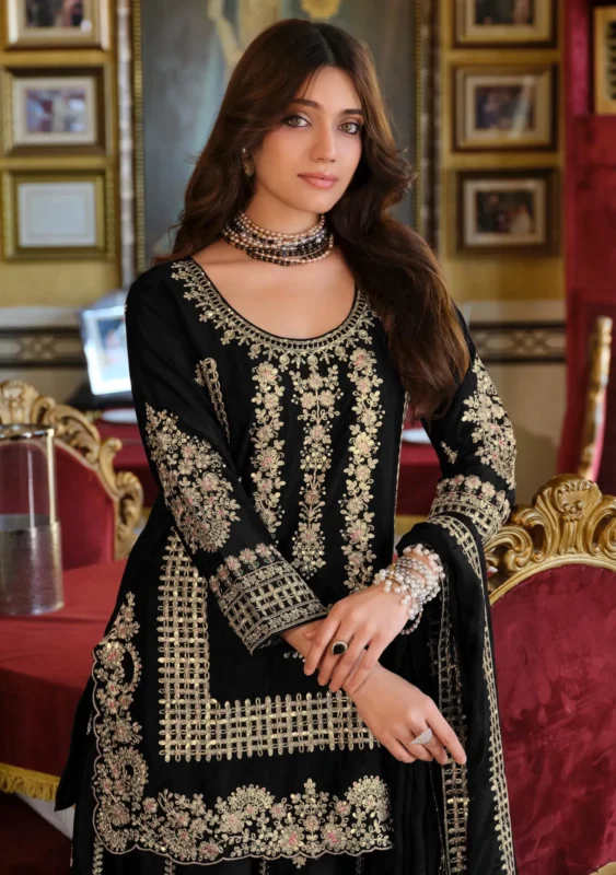 Buy Eba Afrin Black And White Chinon Embroidery Work Top Bottom And Dupatta Collection Wholesale 2026 5 Buy Eba Afrin Black And White Chinon Embroidery Work Top Bottom And Dupatta Collection Wholesale 2026