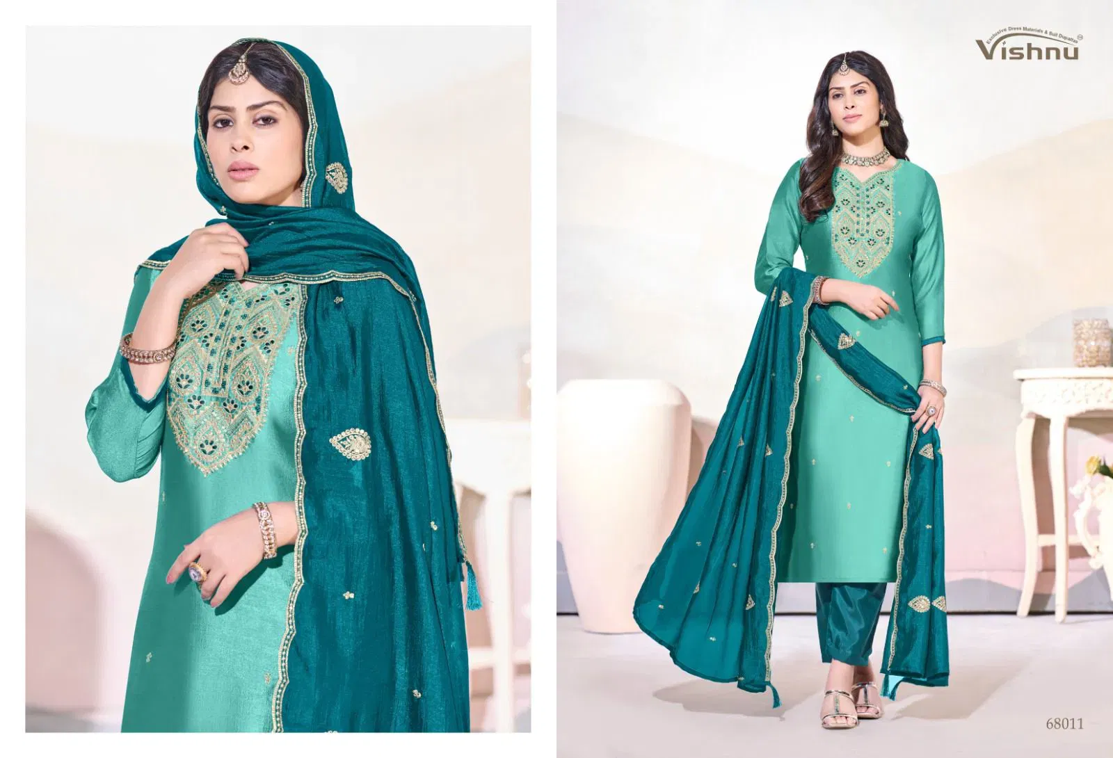 Launching Vishnu Arunika Vichitra Silk With Work Dress Material Collection Wholesale 2026
