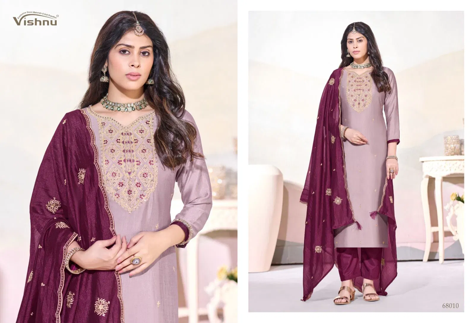 Launching Vishnu Arunika Vichitra Silk With Work Dress Material Collection Wholesale 2026