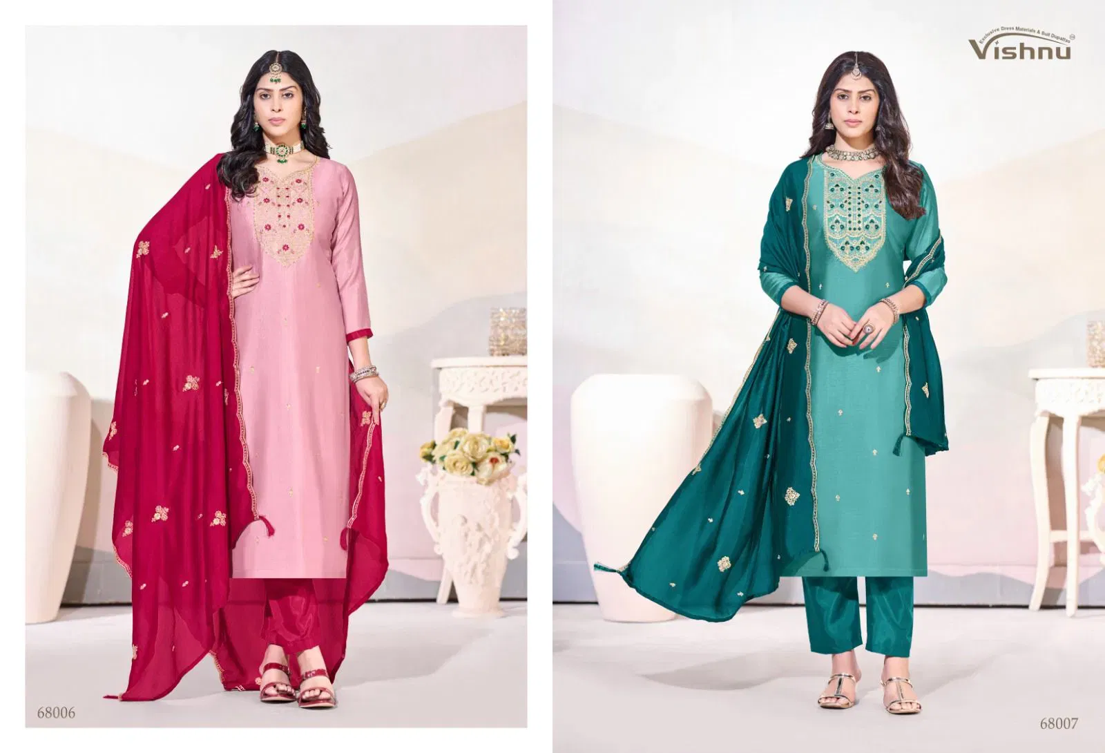 Launching Vishnu Arunika Vichitra Silk With Work Dress Material Collection Wholesale 2026