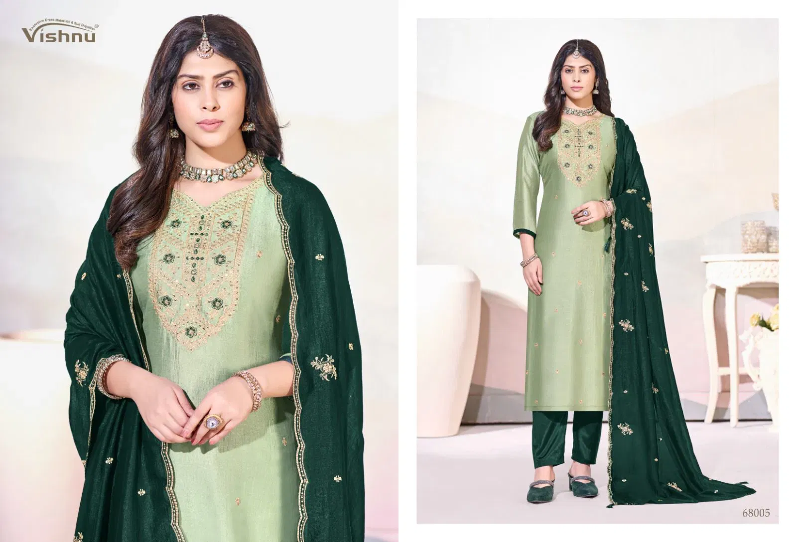 Launching Vishnu Arunika Vichitra Silk With Work Dress Material Collection Wholesale 2026