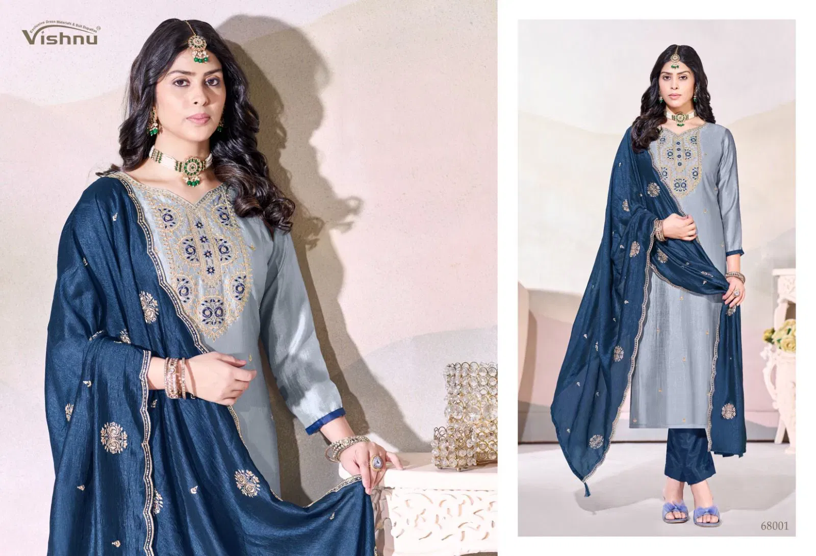 Launching Vishnu Arunika Vichitra Silk With Work Dress Material Collection Wholesale 2026