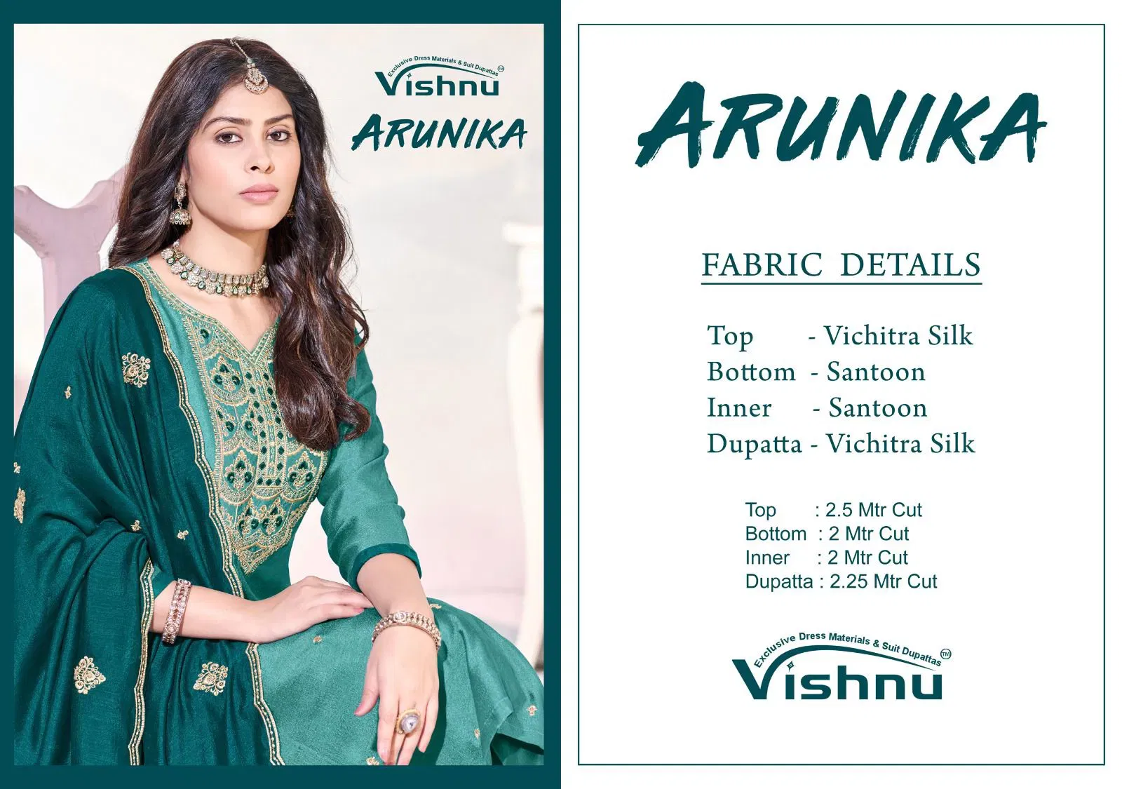 Launching Vishnu Arunika Vichitra Silk With Work Dress Material Collection Wholesale 2026