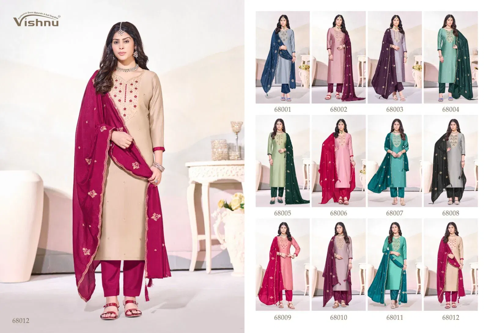 Launching Vishnu Arunika Vichitra Silk With Work Dress Material Collection Wholesale 2026