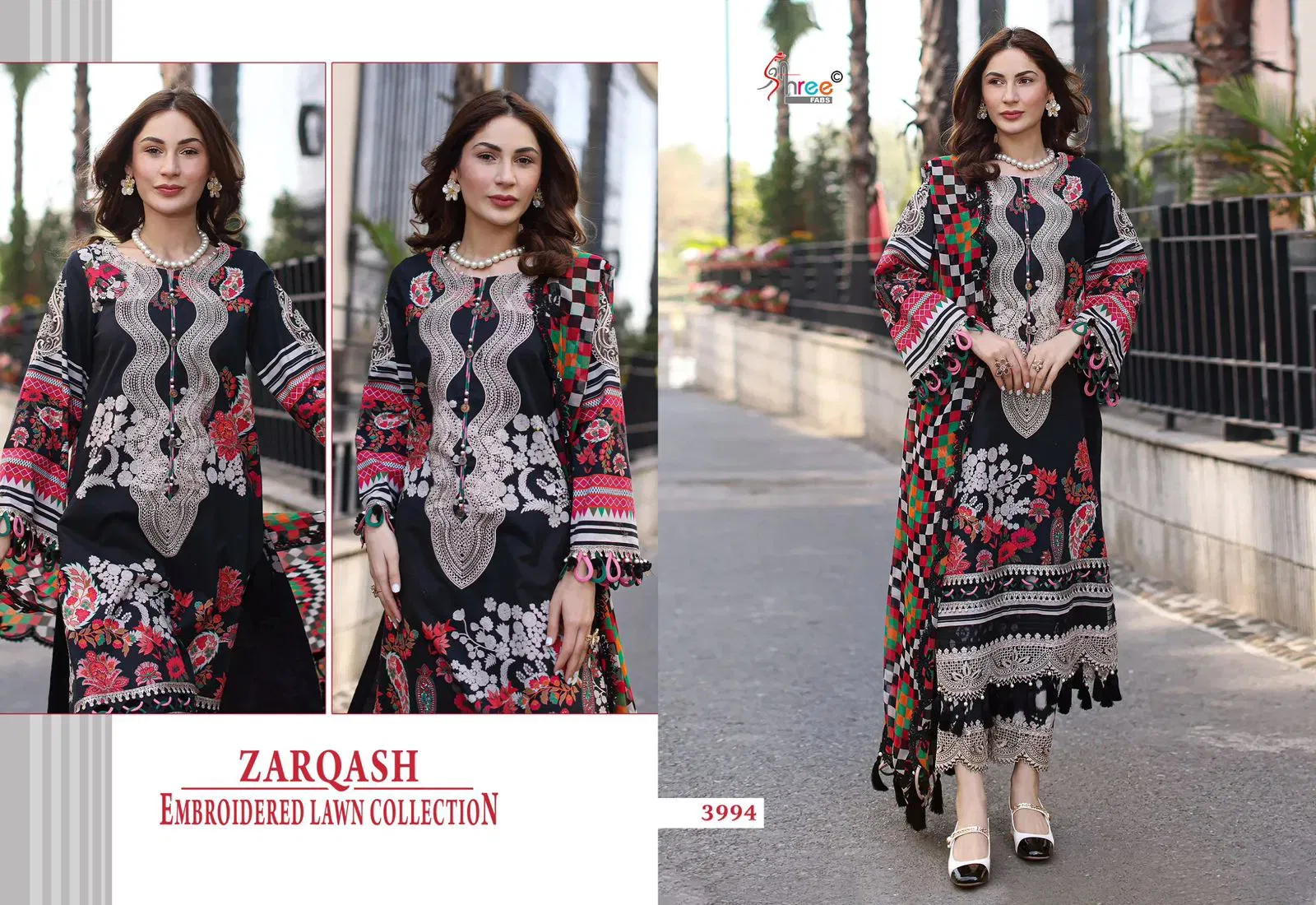 Stylish Shree Zarqash Chiffon Dupatta Cotton Print Pakistani Salwar Kameez Collection Wholesale 2026