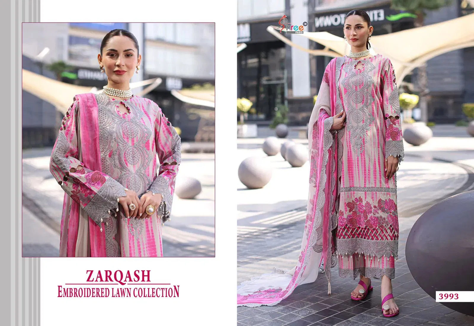 Stylish Shree Zarqash Chiffon Dupatta Cotton Print Pakistani Salwar Kameez Collection Wholesale 2026