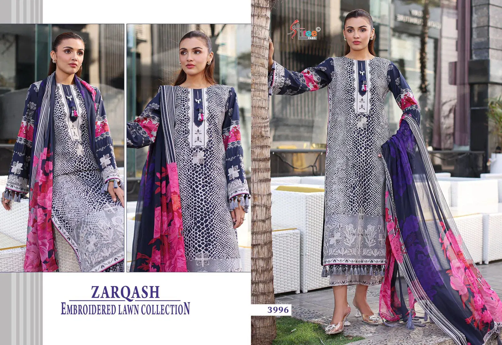 Stylish Shree Zarqash Chiffon Dupatta Cotton Print Pakistani Salwar Kameez Collection Wholesale 2026