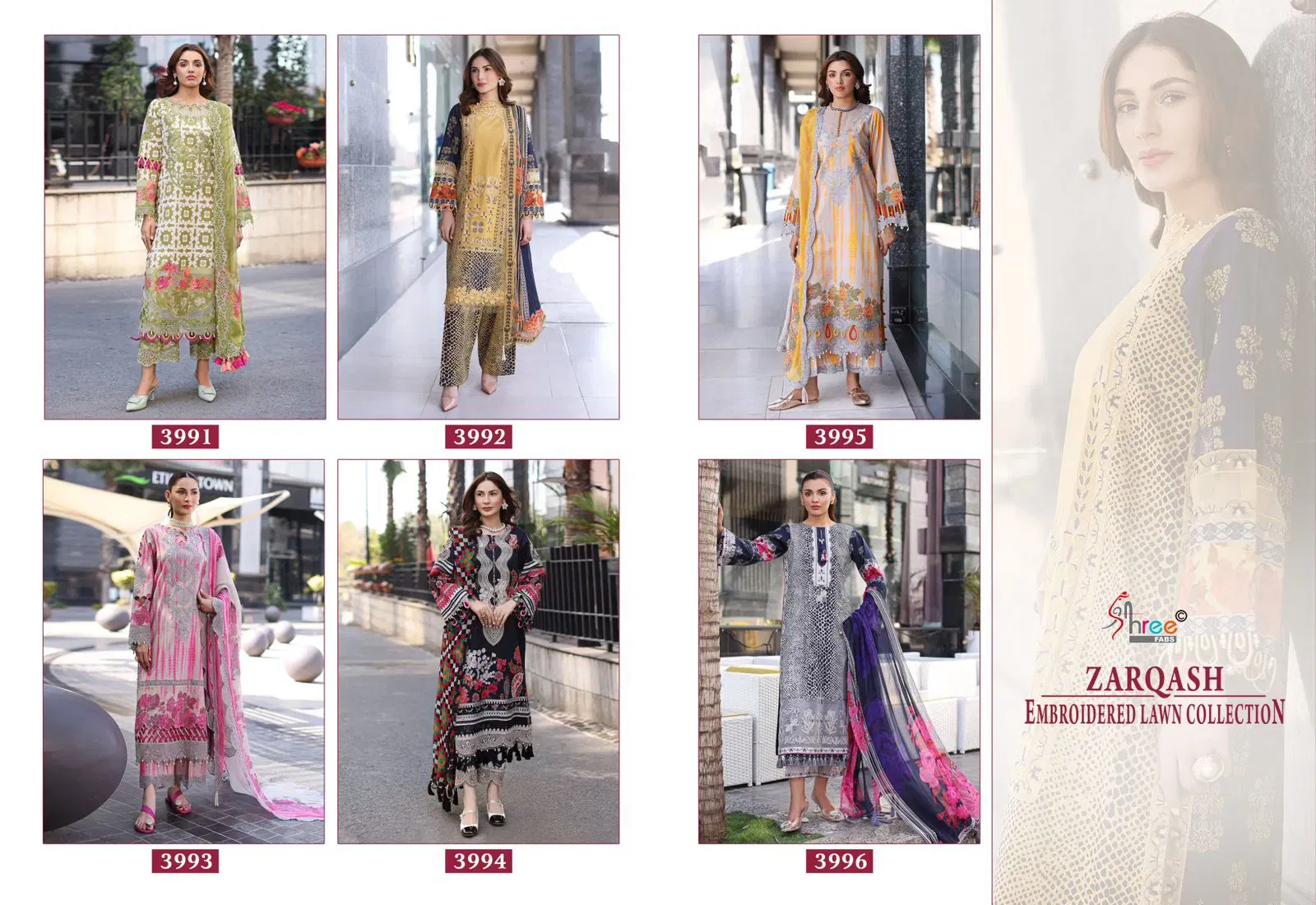 Stylish Shree Zarqash Chiffon Dupatta Cotton Print Pakistani Salwar Kameez Collection Wholesale 2026