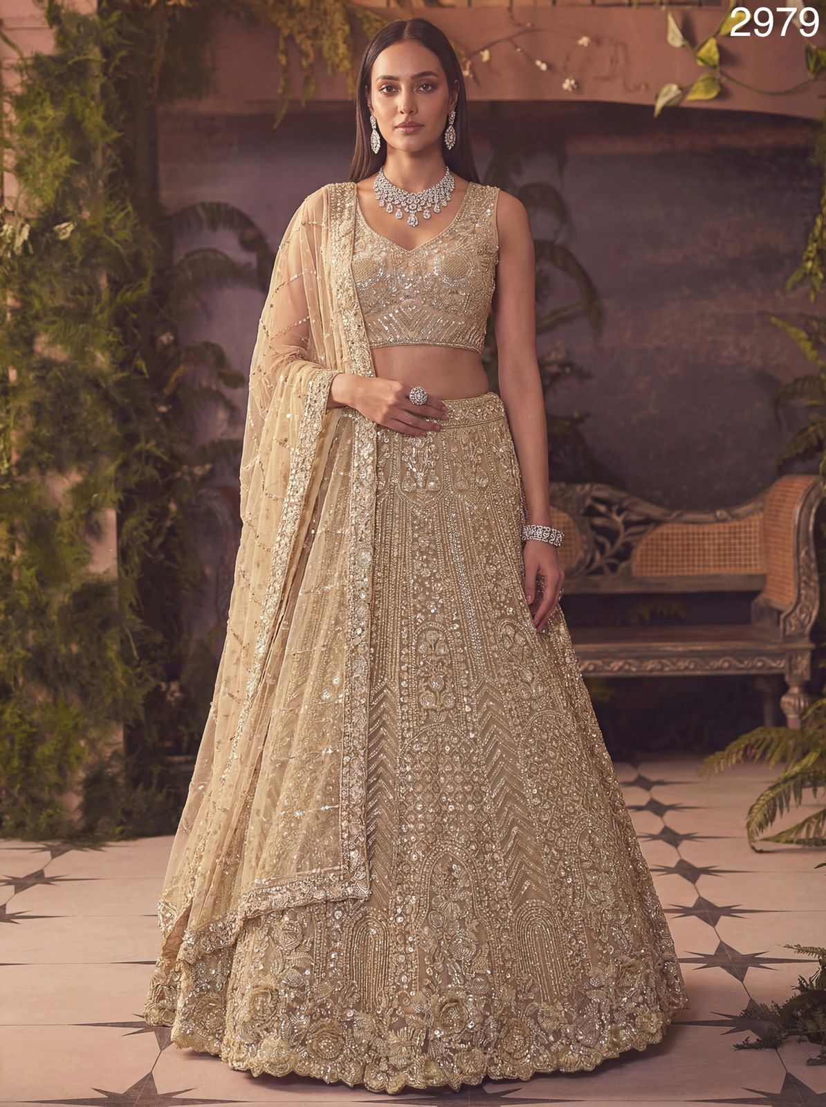 Latest Anjani 2979 Stunning Sober Golden Party Wear Lehenga Choli Collection Wholesale 2026