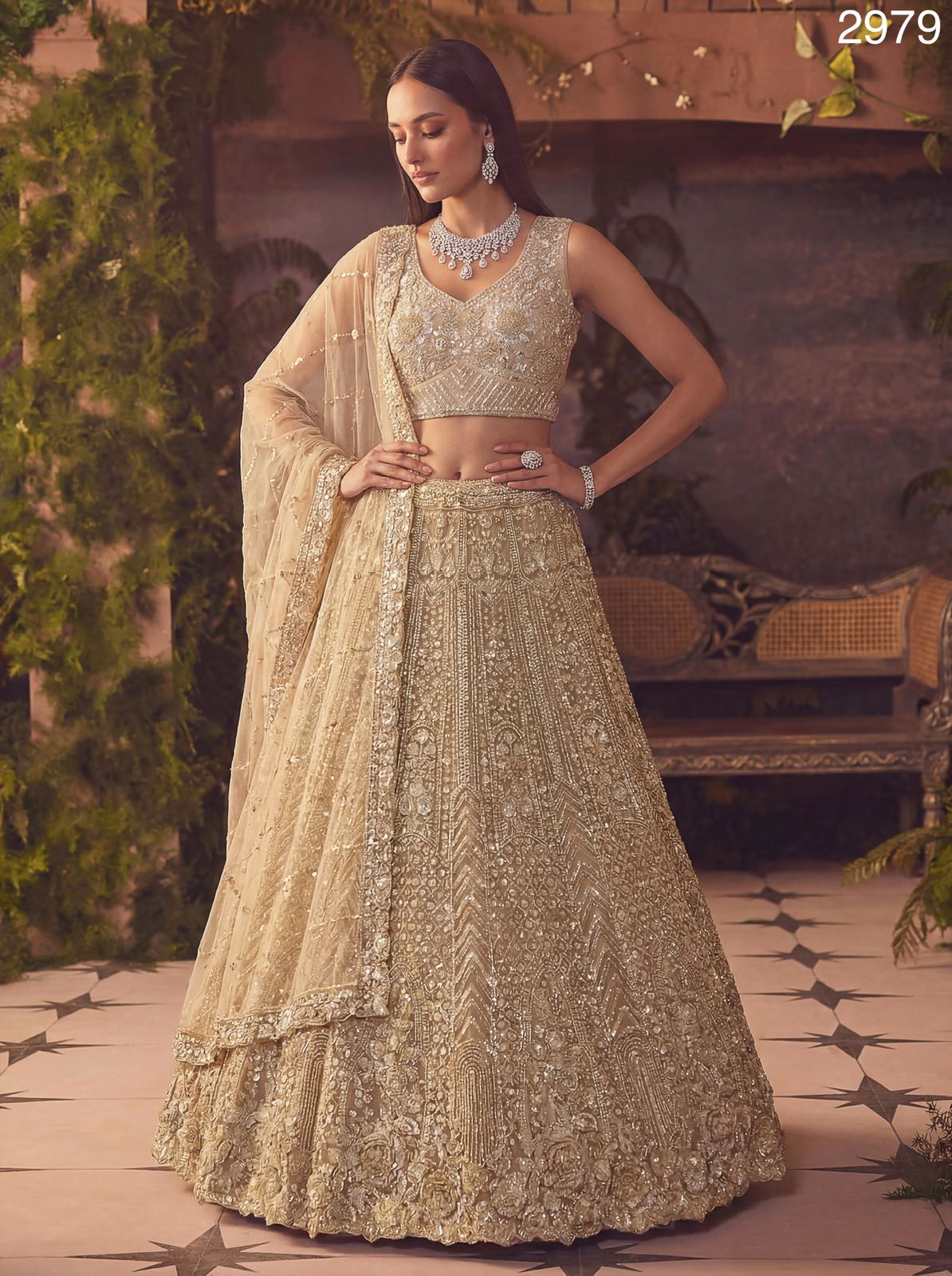 Latest Anjani 2979 Stunning Sober Golden Party Wear Lehenga Choli Collection Wholesale 2026