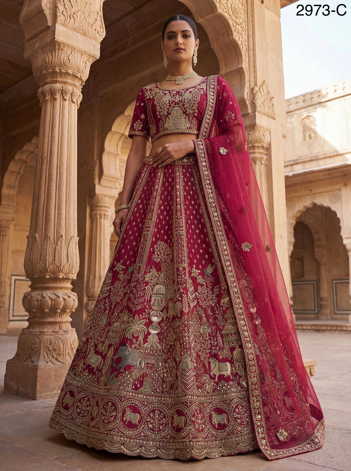 Buy Anjani 2973 Attractive Elephant Embroidered Perfect Bridal Lehenga choli with Double Dupatta Collection Wholesale 2026