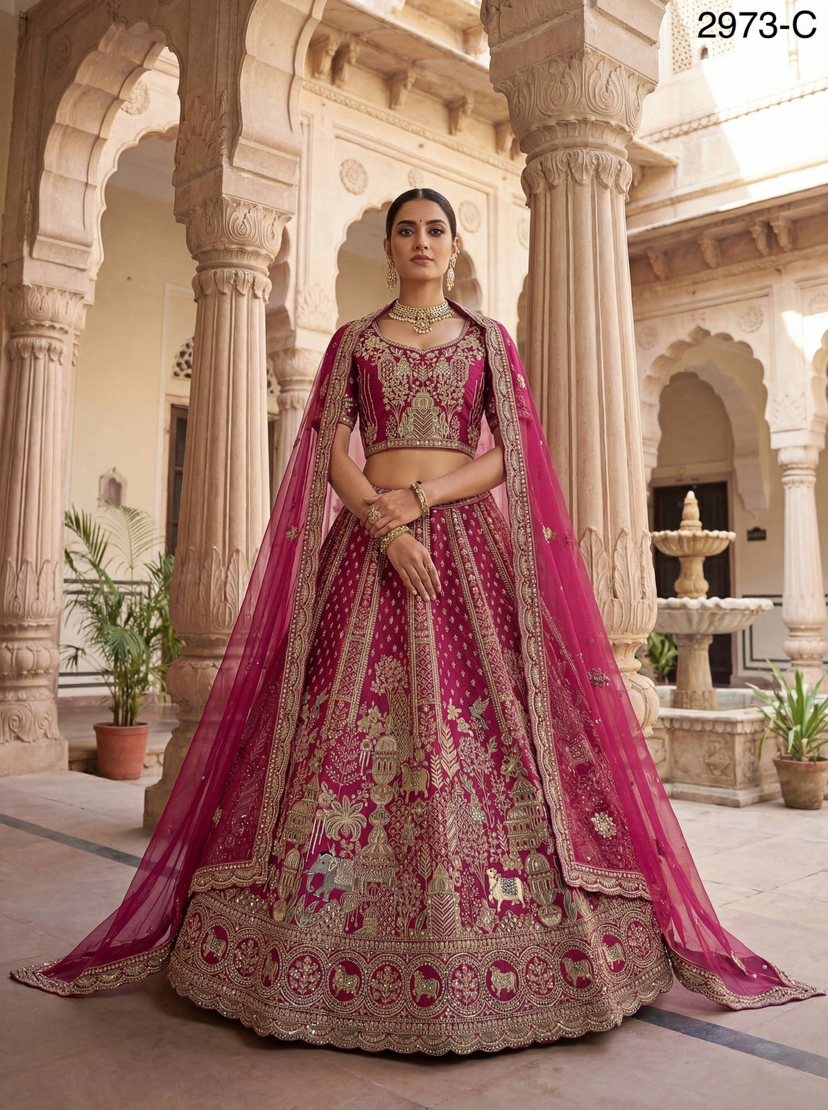 Buy Anjani 2973 Attractive Elephant Embroidered Perfect Bridal Lehenga choli with Double Dupatta Collection Wholesale 2026