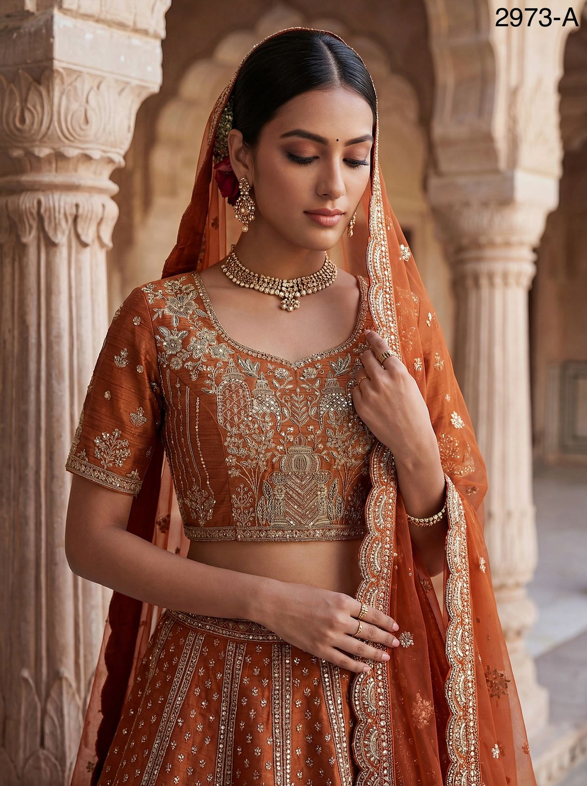 Buy Anjani 2973 Attractive Elephant Embroidered Perfect Bridal Lehenga choli with Double Dupatta Collection Wholesale 2026