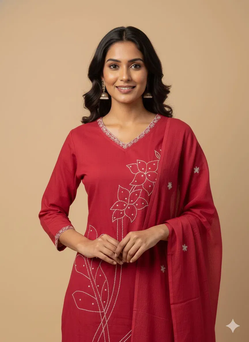 Beautiful Naisha K 652 Cotton With Embroidered Kurti Pant And Dupatta Collection Wholesale 2026