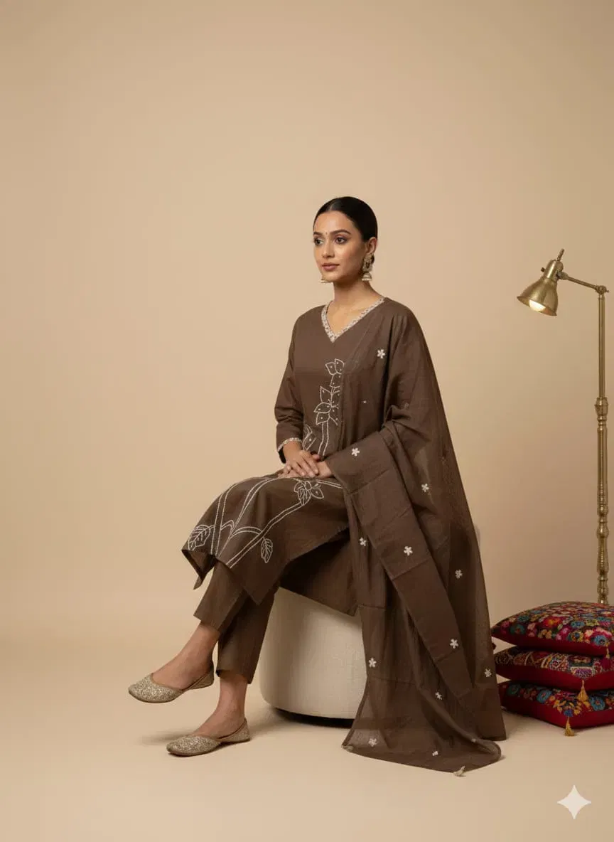 Beautiful Naisha K 652 Cotton With Embroidered Kurti Pant And Dupatta Collection Wholesale 2026