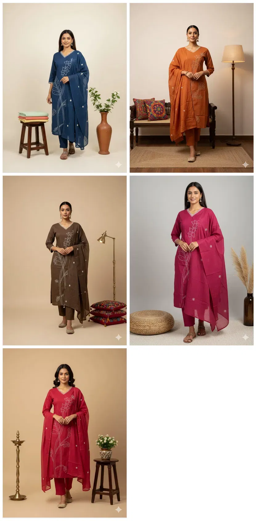 Beautiful Naisha K 652 Cotton With Embroidered Kurti Pant And Dupatta Collection Wholesale 2026