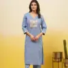 Naisha K 653 Cotton With Work Stylish Wear Top And Bottom Collection Wholesale