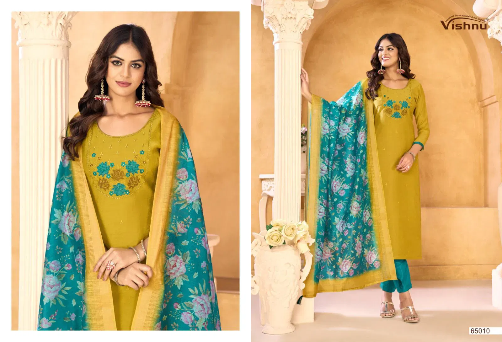 Latest Vishnu Samrastha Mul Chanderi With Work Designer Dress Material Wholesale 2026