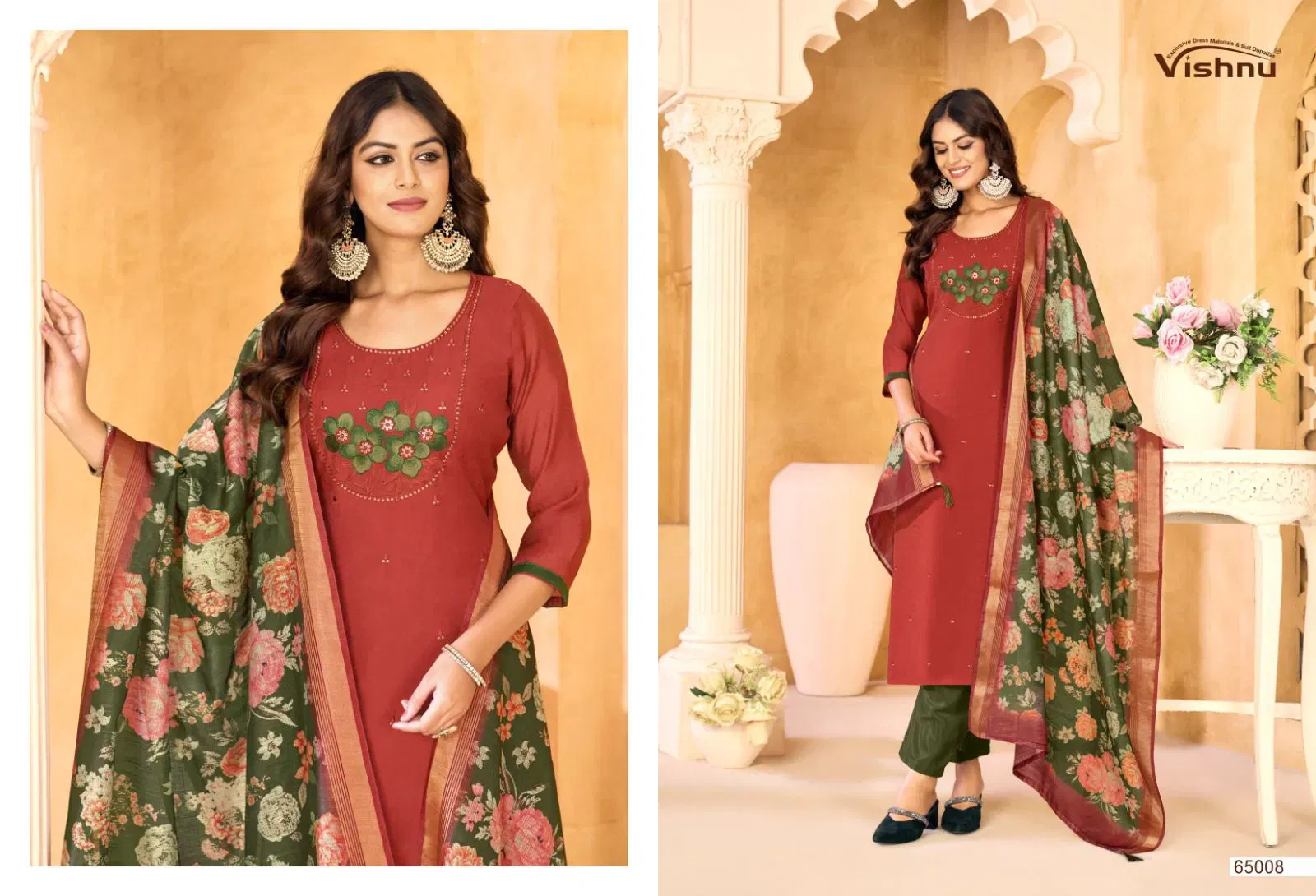 Latest Vishnu Samrastha Mul Chanderi With Work Designer Dress Material Wholesale 2026