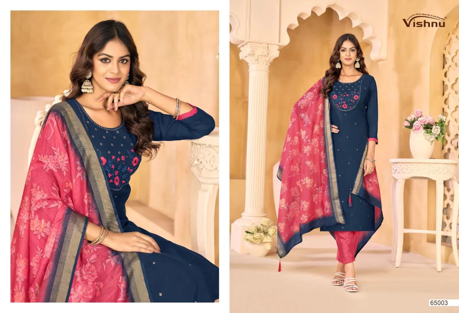 Latest Vishnu Samrastha Mul Chanderi With Work Designer Dress Material Wholesale 2026