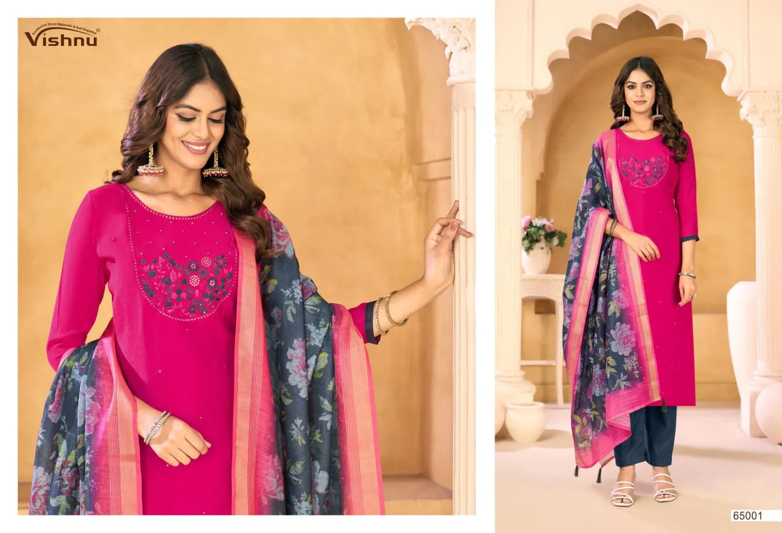 Latest Vishnu Samrastha Mul Chanderi With Work Designer Dress Material Wholesale 2026