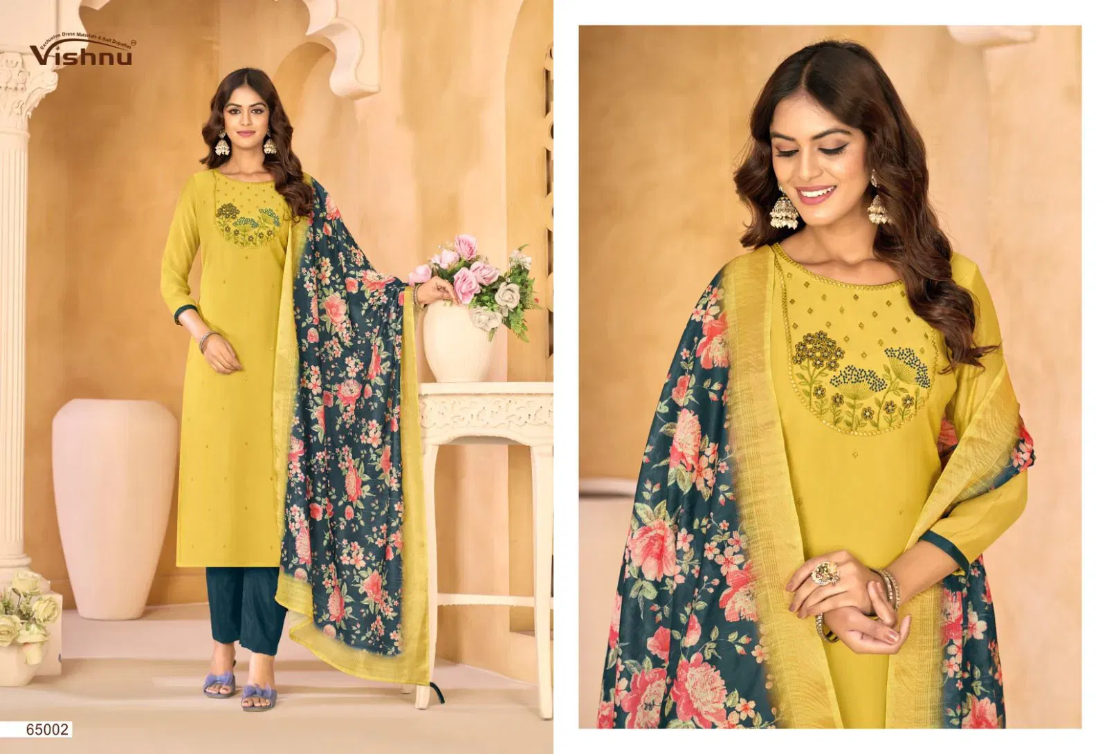 Latest Vishnu Samrastha Mul Chanderi With Work Designer Dress Material Wholesale 2026