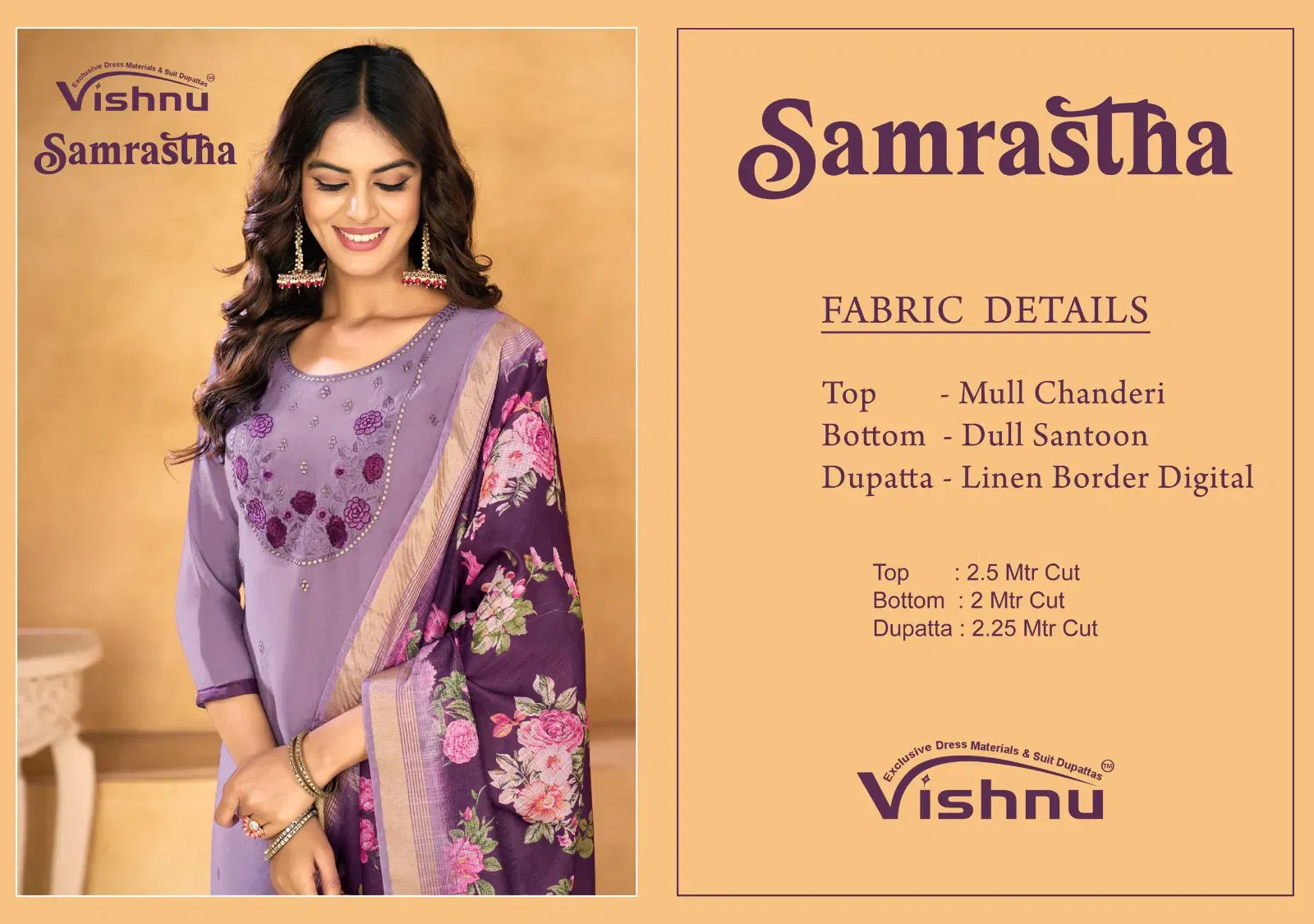 Latest Vishnu Samrastha Mul Chanderi With Work Designer Dress Material Wholesale 2026