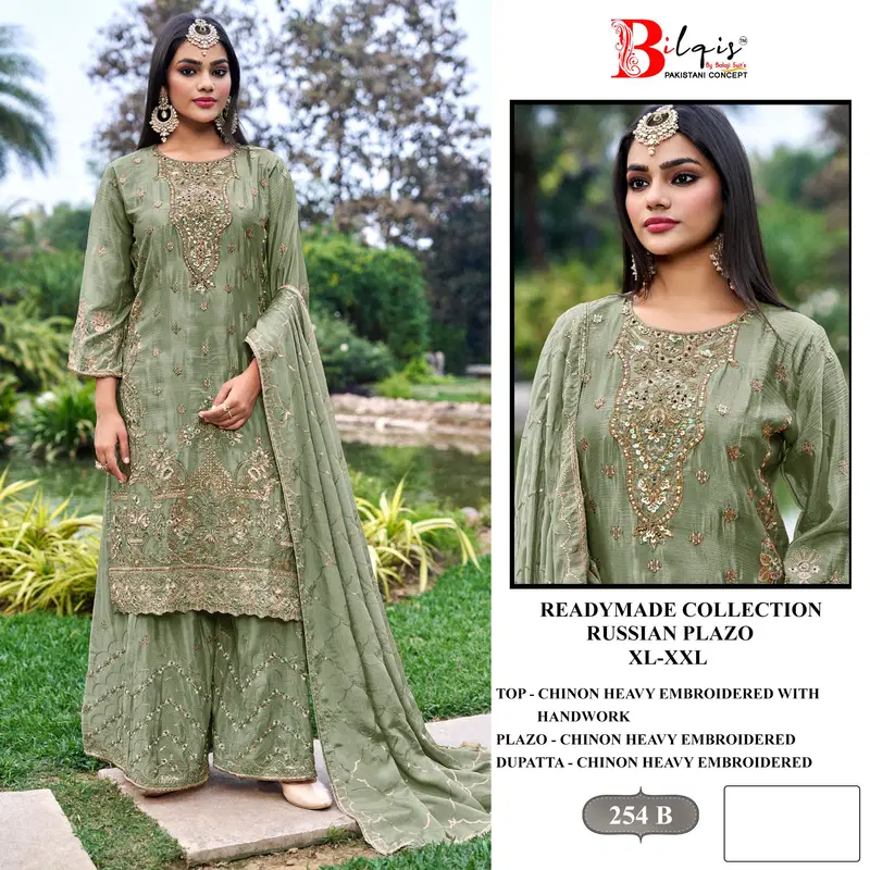 Beautiful Bilqis B 254 A To D Readymade Chinon With Embroidered Work Pakistani Suits Wholesale 2026
