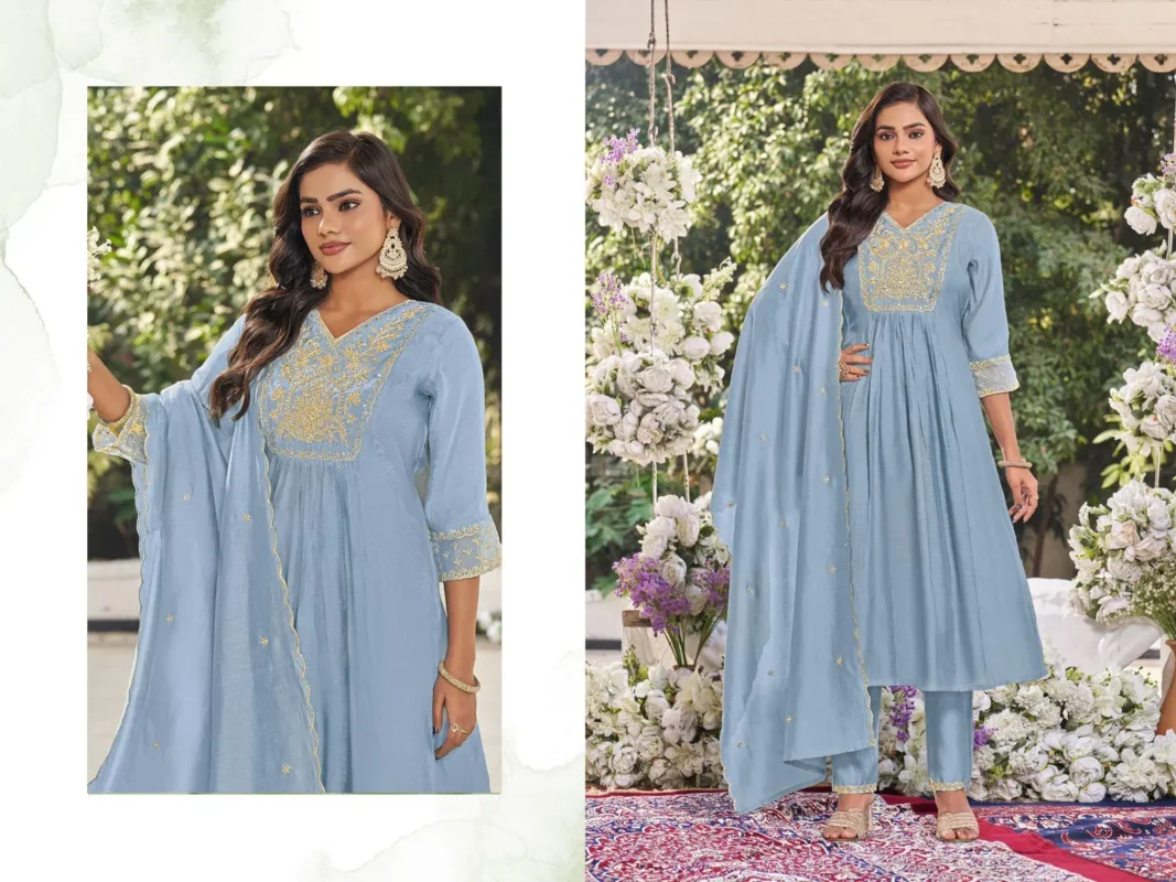 Launching Vamika Noor Vol 1 Viscose With Jari Work Kurti Pant And Dupatta Wholesale 2026