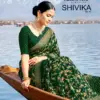 Kashvi Shivika Vol 1 Black Moss Foil Print Casual Wear Saree Collection Wholesale