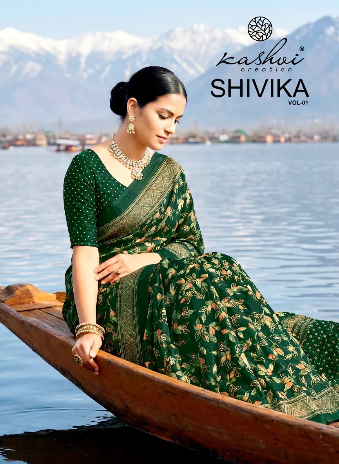 Kashvi Shivika Vol 1 Black Moss Foil Print Casual Wear Saree Collection Wholesale