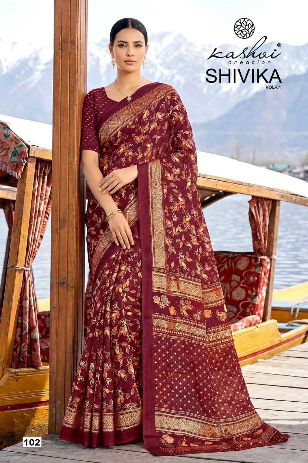 Latest Kashvi Shivika Vol 1 Black Moss Foil Print Casual Wear Saree Collection Wholesale 2026
