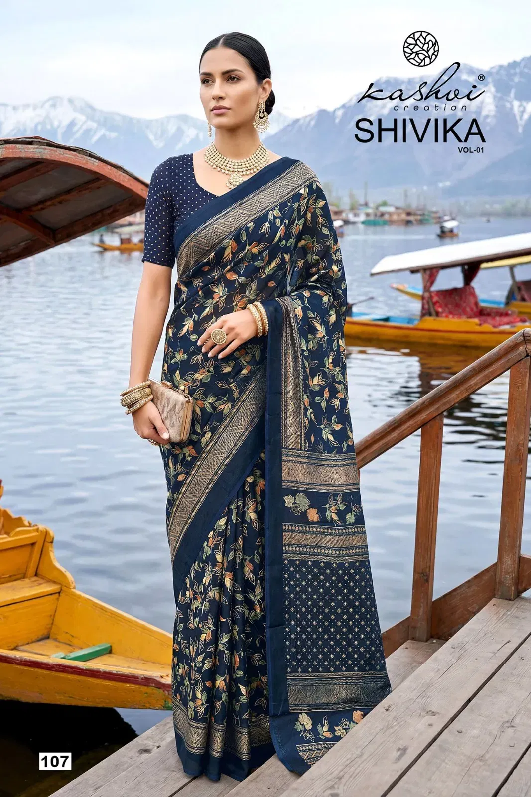 Latest Kashvi Shivika Vol 1 Black Moss Foil Print Casual Wear Saree Collection Wholesale 2026