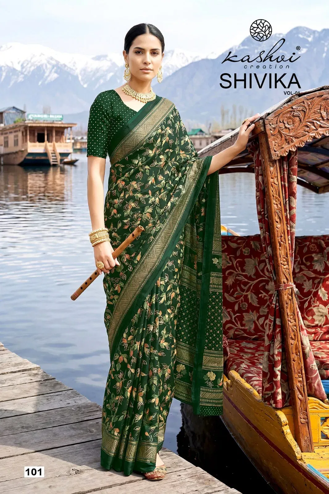 Latest Kashvi Shivika Vol 1 Black Moss Foil Print Casual Wear Saree Collection Wholesale 2026