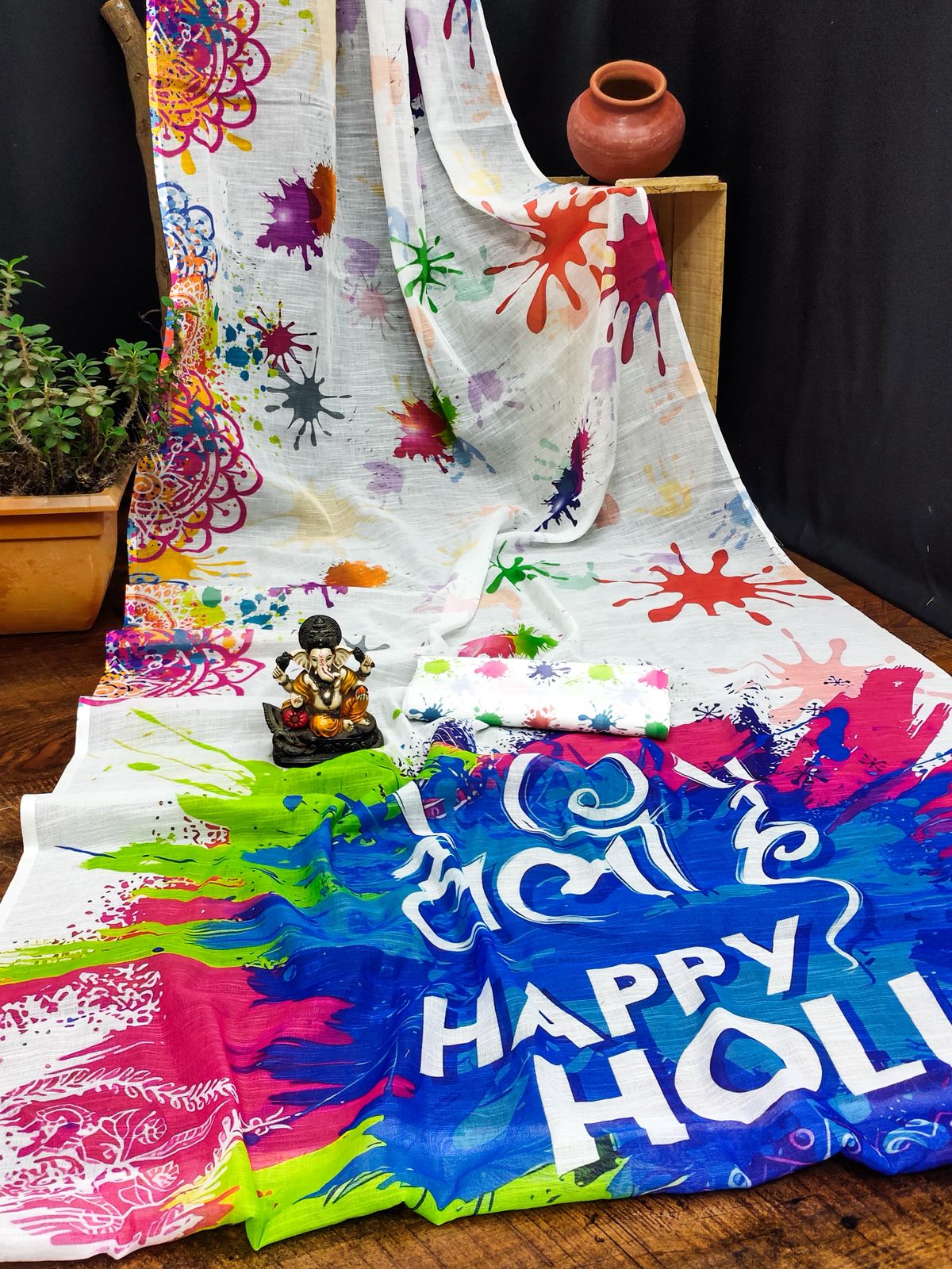 Launching Lekha VC Rang Linen With Silver Border Holi Special Saree Wholesale 2026