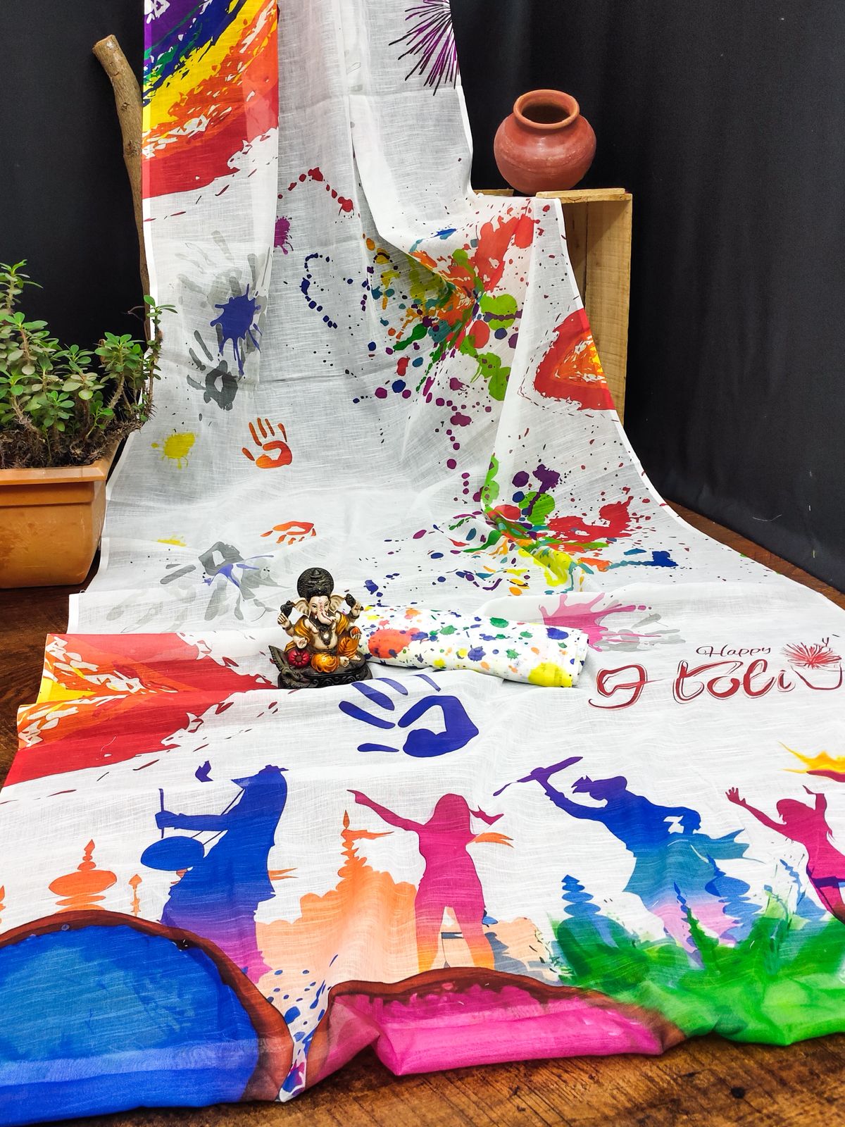 Launching Lekha VC Rang Linen With Silver Border Holi Special Saree Wholesale 2026