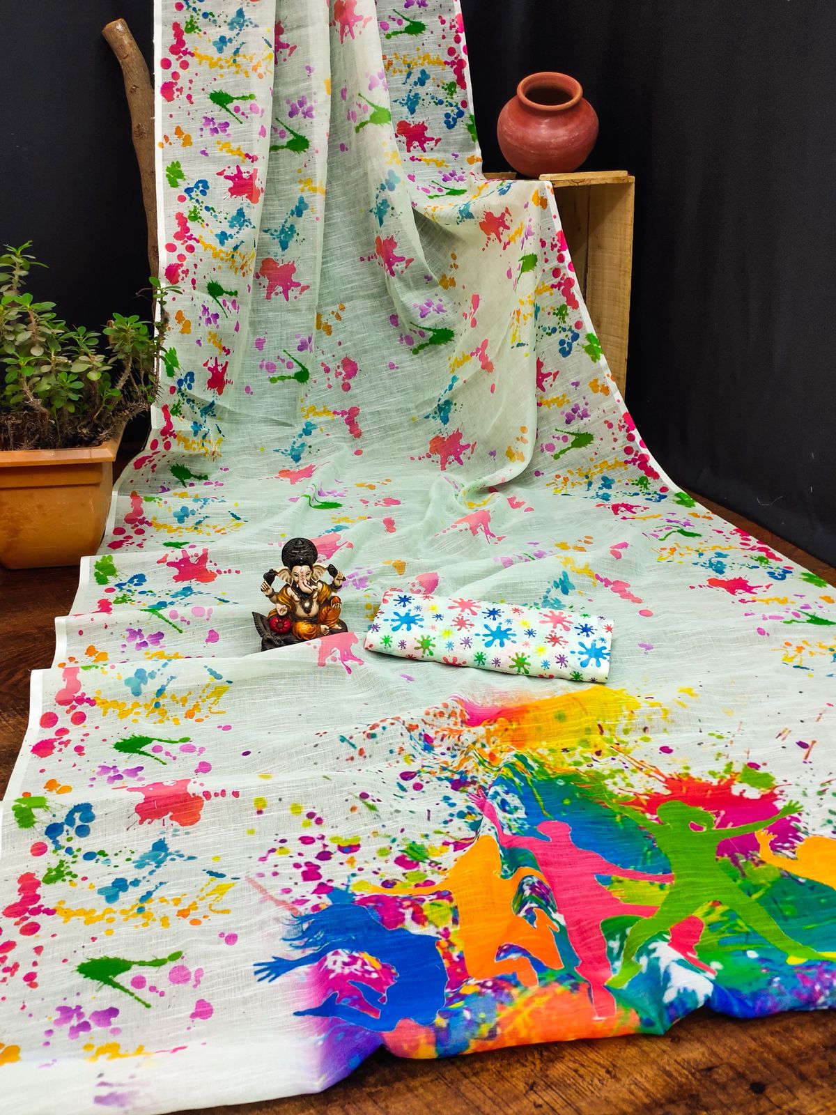 Launching Lekha VC Rang Linen With Silver Border Holi Special Saree Wholesale 2026